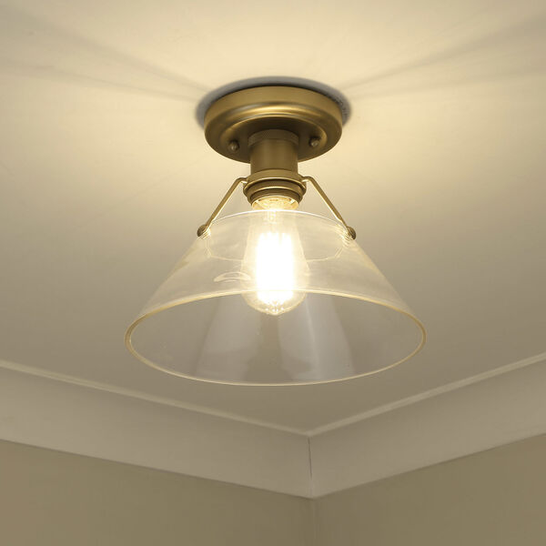 Orwell Brushed Champagne Bronze and Clear Glass One-Light Flush Mount, image 3